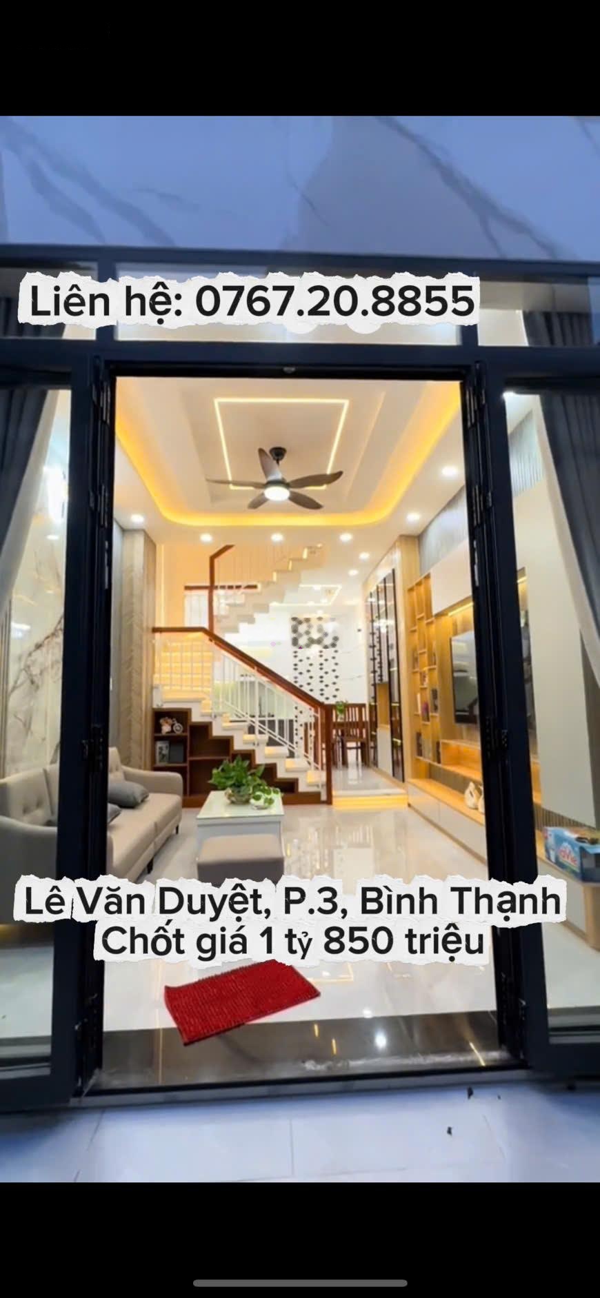 Chính chủ cần bán gấp nhà 43m2 Lê Văn Duyệt, P3, Bình Thạnh. Gần Cầu Bông, giá 1 tỷ850 sổ riêng
