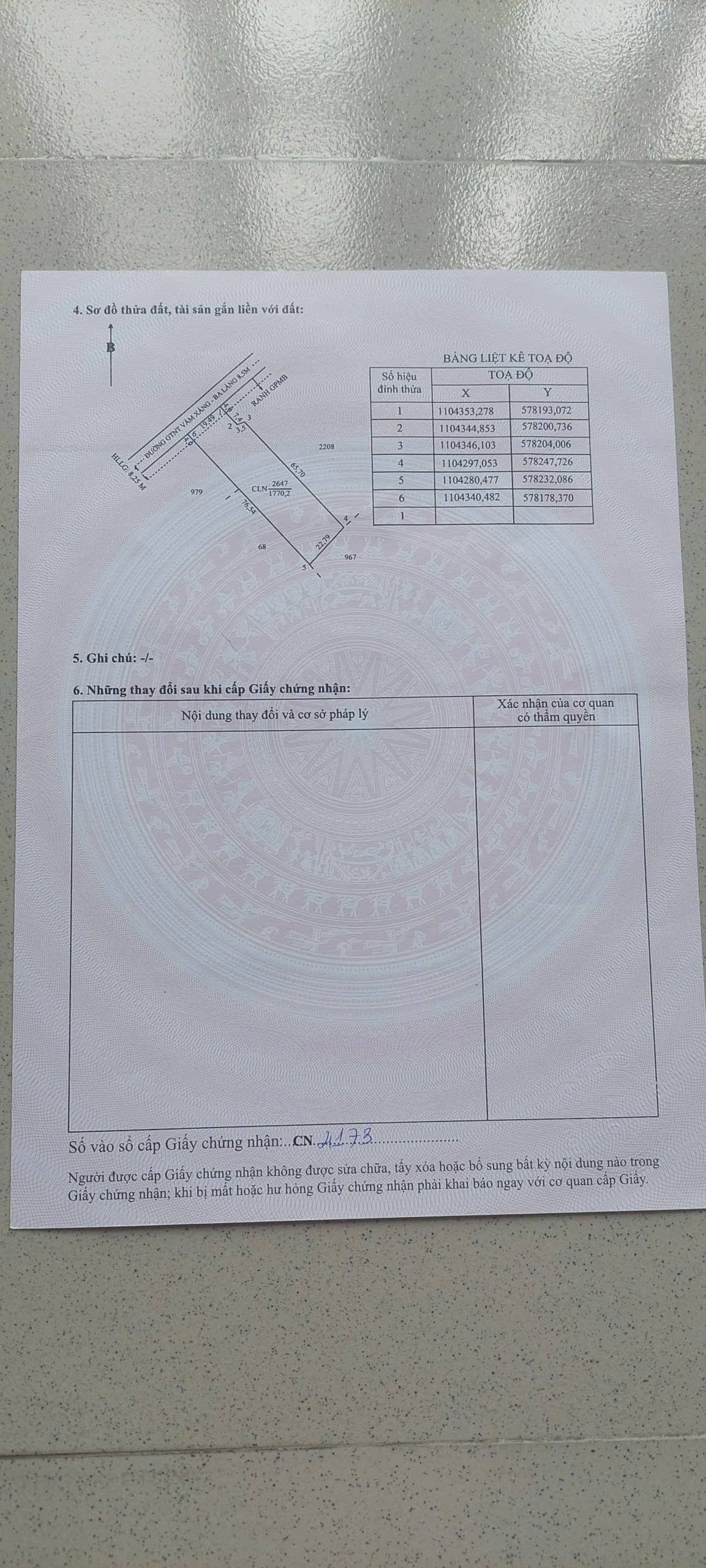 Bán đất 1770m2 tại Lộ Ba Láng, Vàm Xáng, Cần Thơ