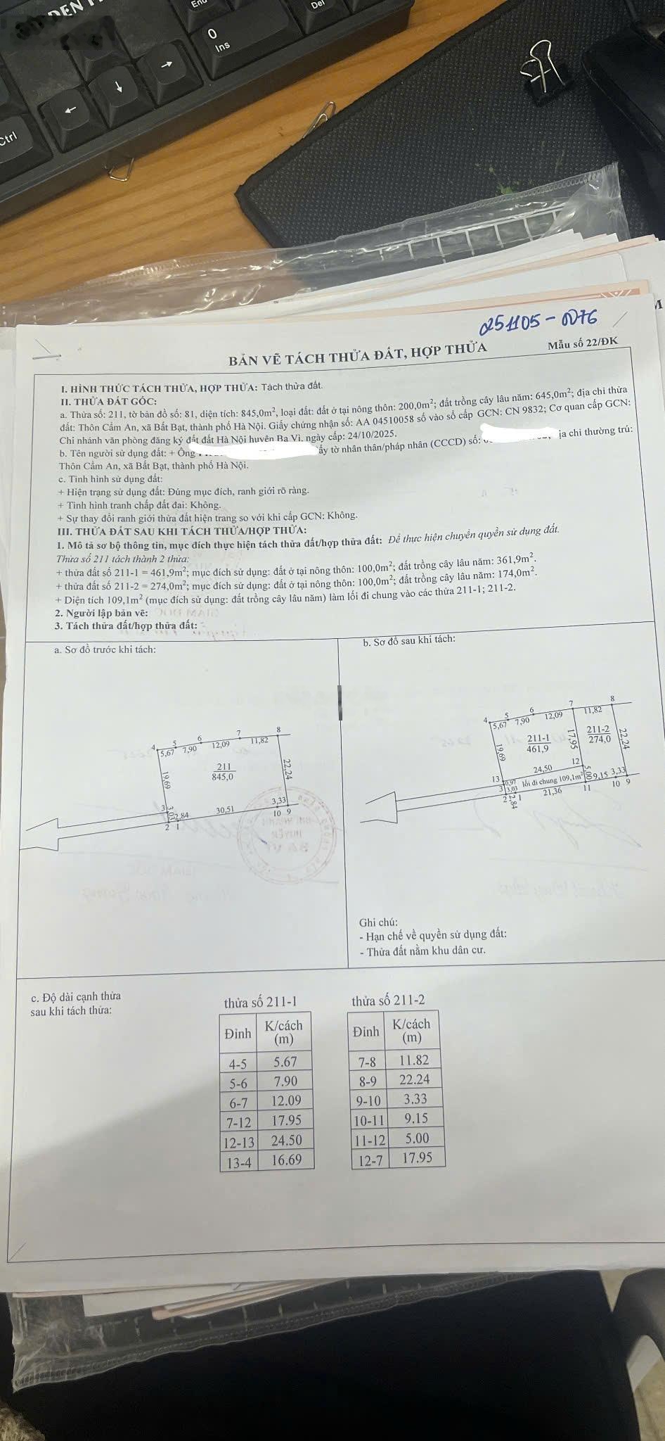Lô đất Cẩm Lĩnh giá tốt nhất thị trường, mặt tiền 20m, cách TL413 vài phút đi xe, Hồ Suối Hai 2,5km