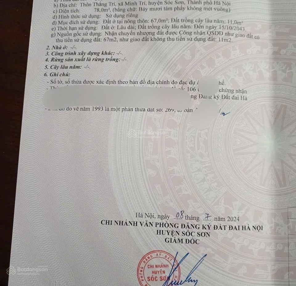 Chính chủ em cần nhượng lại lô đất đẹp Thắng trí minh trí sóc Sơn