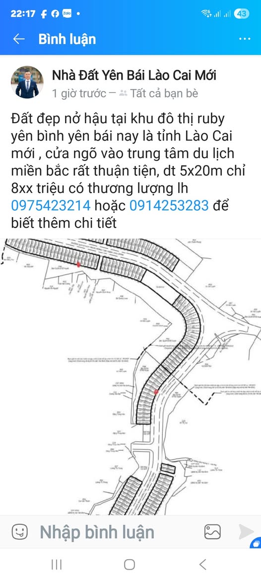Bán đất đẹp, vuông vắn, có nở hậu tại khu đô thị Ruby Yên Bình, nay thuộc tỉnh Lào Cai mới