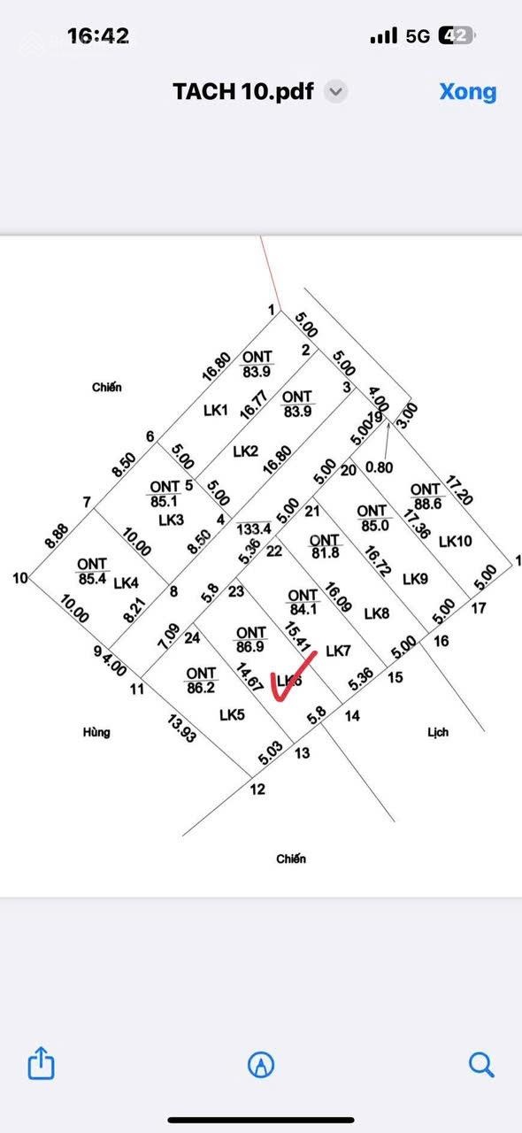 Bán Đất tại Xã Hoàng Văn Thụ, Chương Mỹ, Hà Nội,DT86,9 m2 . Giá 1tỷ650tr . Có thương lượng