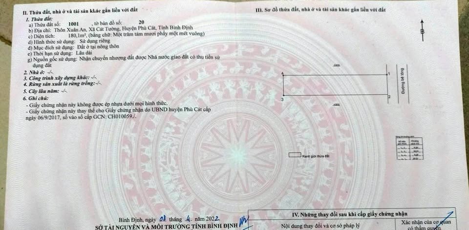 Bán đất lỗ nhanh gần chợ Suối Tre, Phù Cát - diện tích 180m2