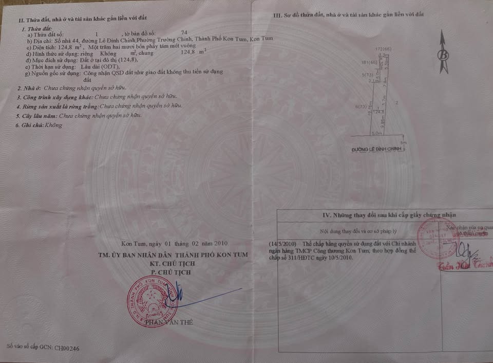 Cơ hội sở hữu ngay căn nhà mặt tiền phố Lê Đình Chinh, Phường Trường Chinh, Thành phố Kon Tum