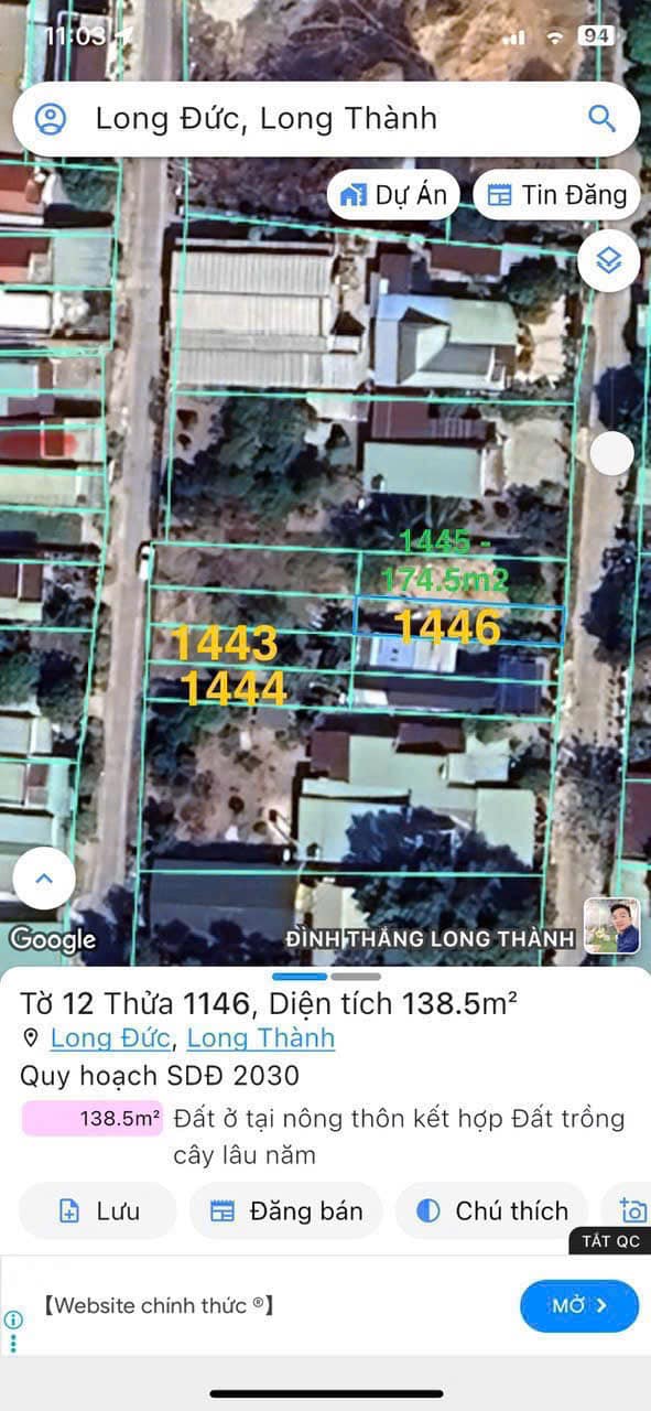 Đất Long Thành, 3 lô liền kề, đường xe tải, sổ đỏ sẵn sàng, giá chỉ 1,55 tỷ/lô