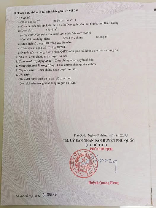 Bán đất mặt tiền đường Dương Đông - Suối Cát, Phú Quốc - 565m², giá 3,2 tỷ