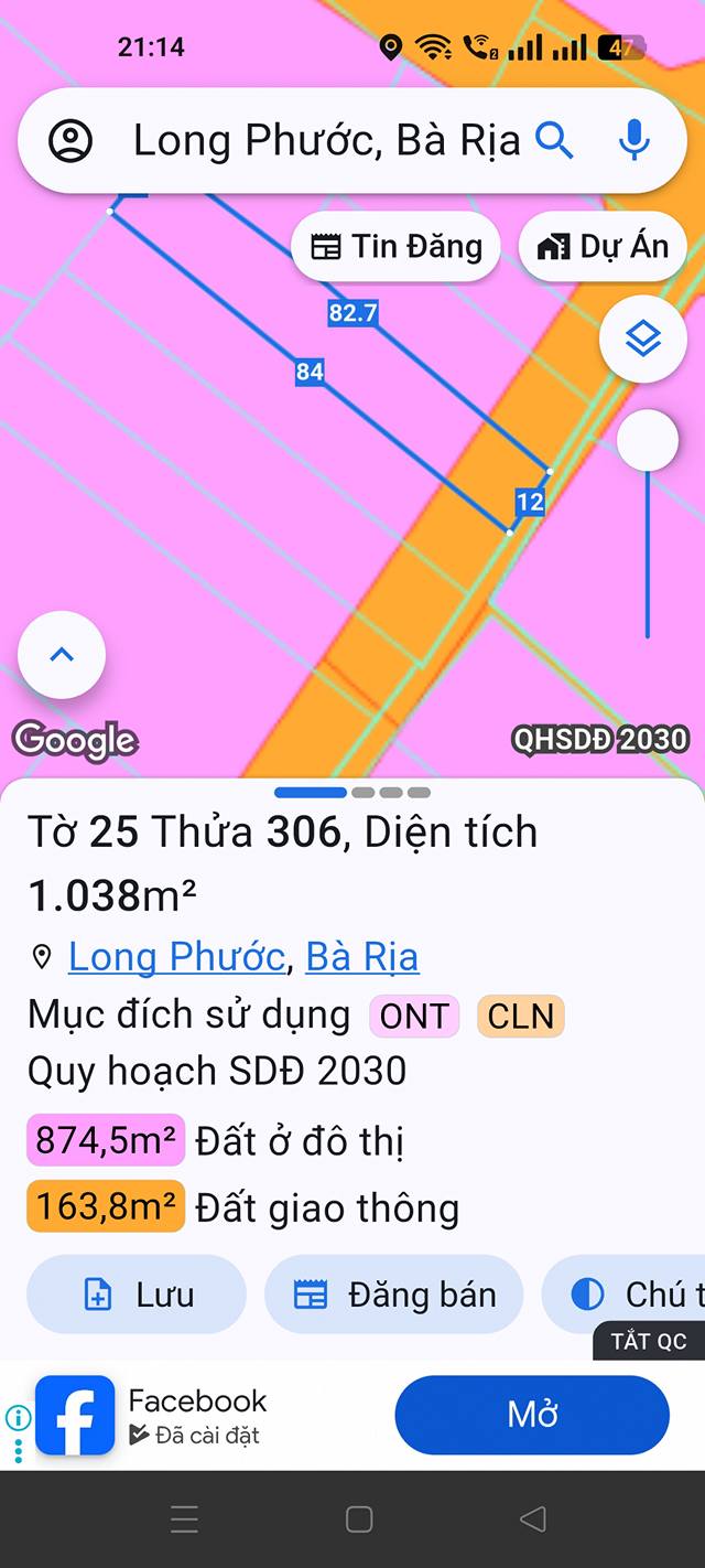 Đất Long Phước, Bà Rịa, diện tích hơn 1 sào, 200m2 thổ cư, giá 3.9 tỷ