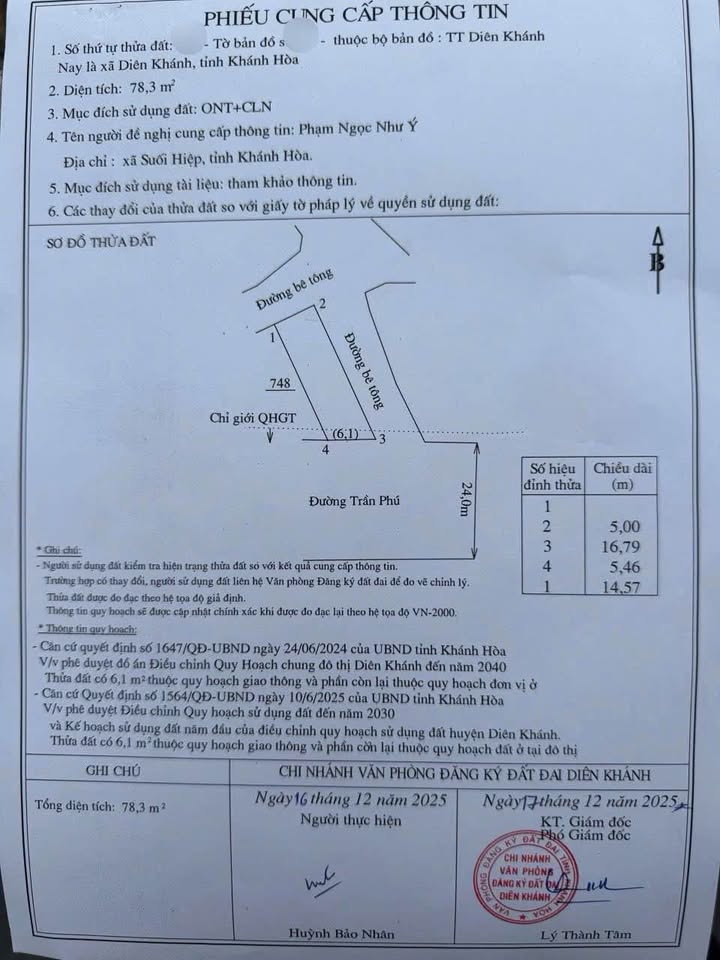Bán đất mặt tiền kinh doanh sầm uất, view sông Trần Phú - Nha Trang