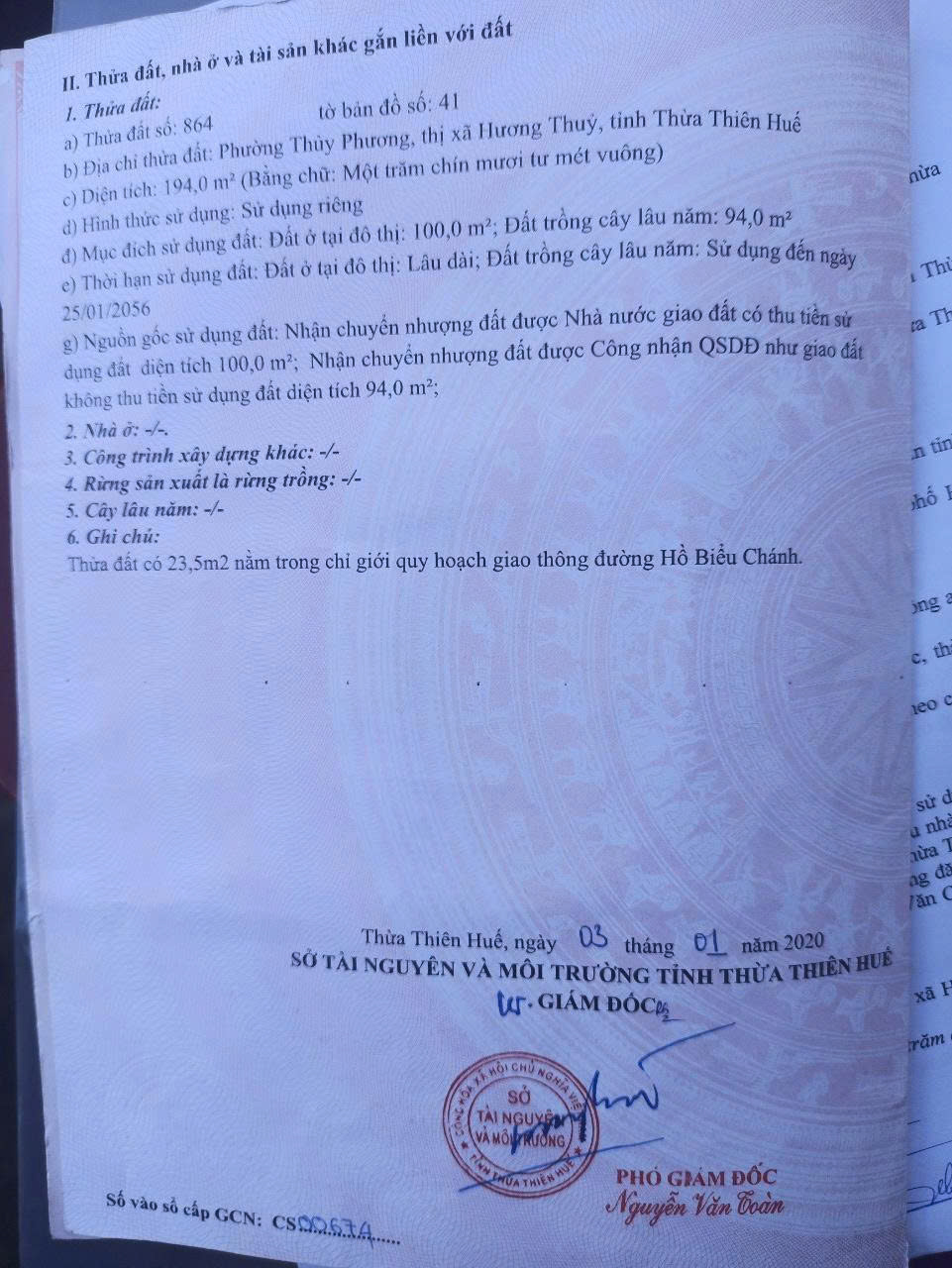 Bán đất mặt tiền đường Hồ Biểu Chánh, diện tích 194m2, thổ cư 100m2, gần Quốc lộ 1A