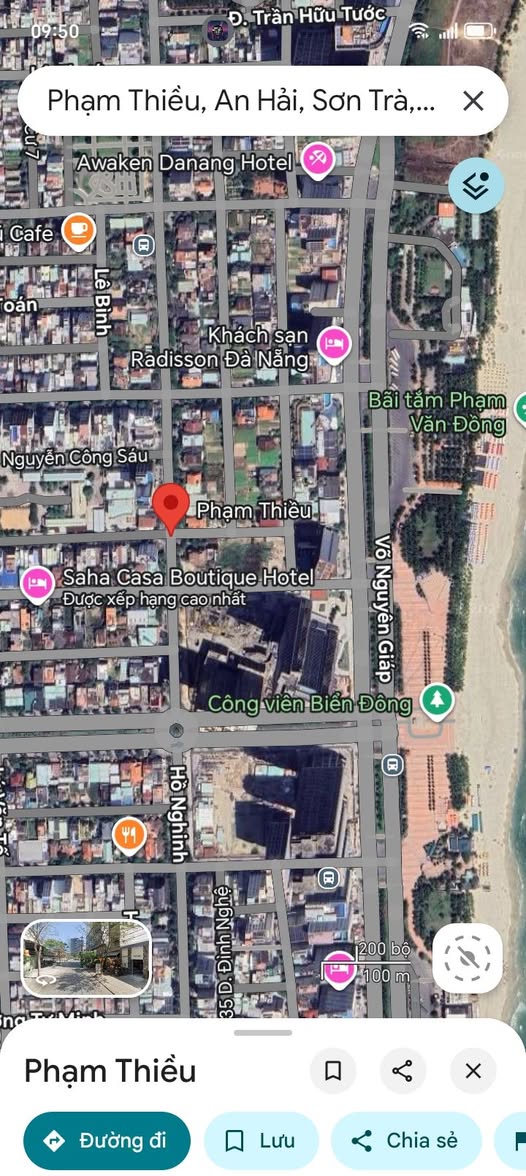 Bán đất biển Phạm Thiều, Đà Nẵng - 200m2, mặt tiền 10m