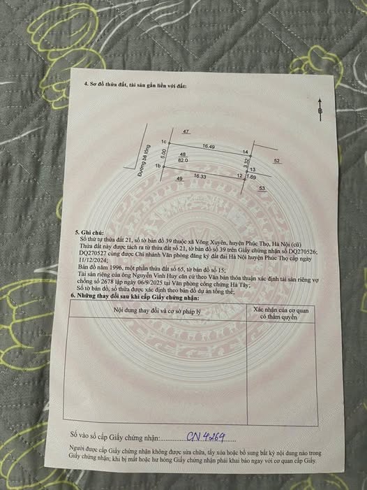 Cơ hội sở hữu ngay lô đất vuông vắn 82m² tại Võng Xuyên, Phúc Thọ, Hà Nội