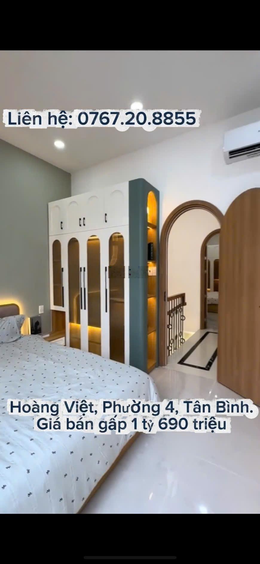 Bán nhà bờ kè Hoàng Việt, P. 4 Tân Bình 49m² SHR. Gía 2 tỳ200 Sẵn HĐ thuê 14tr/tháng