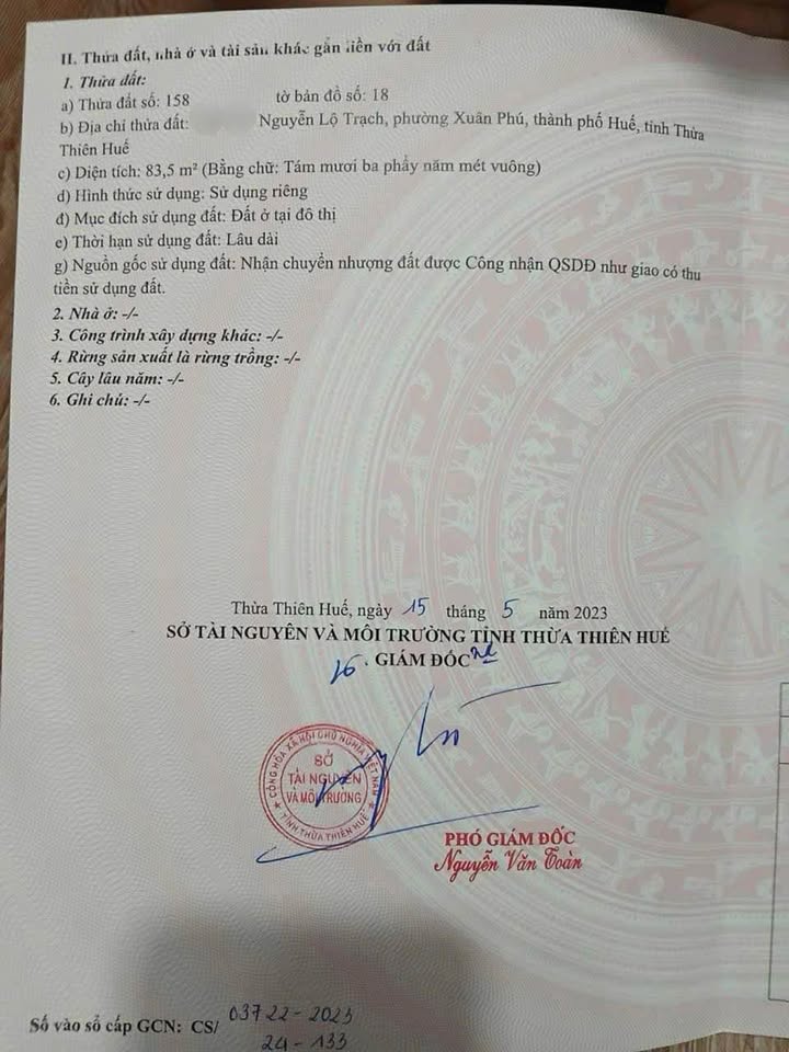 Bán nhà 2 tầng kiệt Nguyễn Lộ Trạch, phường Vỹ Dạ, thành phố Huế, giá 2.5 tỷ