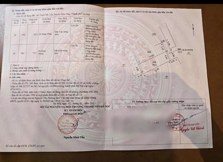 Hơn 900 triệu có ngay lô đất, ngõ ô tô nhỏ tận đất tại Phúc Thọ, diện tích 52m2