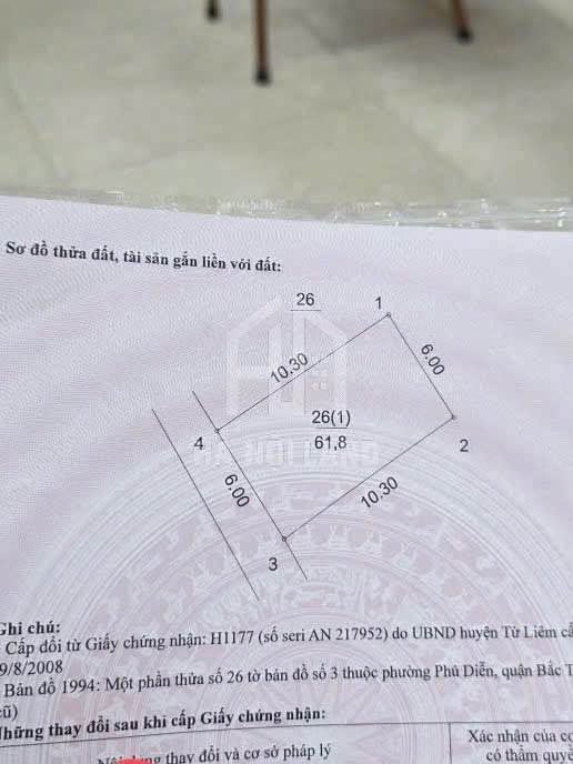 Bán đất Phú Diễn, 61m2, mặt tiền 6m, ngõ thông, ô tô chạy vèo vèo