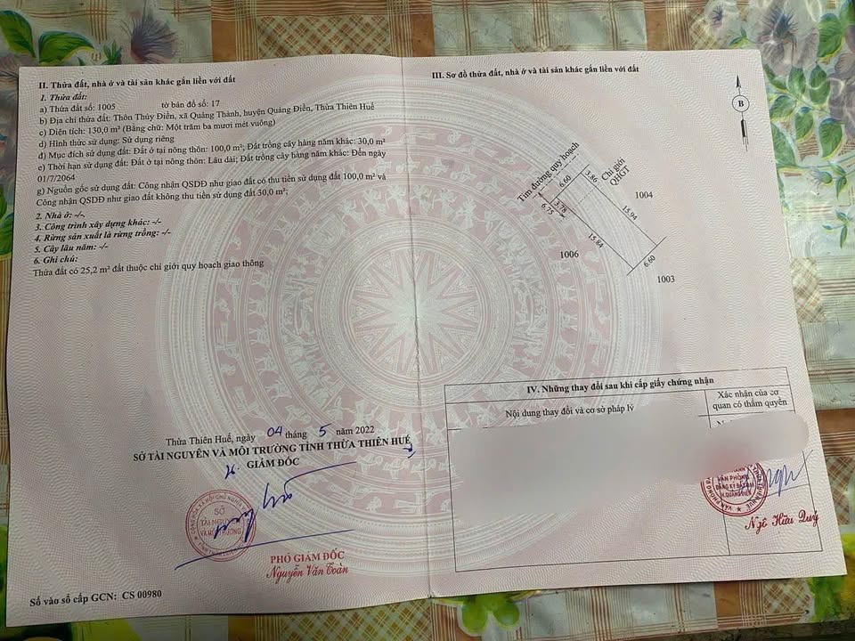 Bán đất Thuỷ Điền, phường Hoá Châu, thành phố Huế