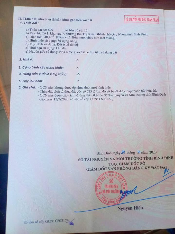 Bán đất Âu Cơ, Phú Tài, Quy Nhơn, diện tích 40m2, ngang 5m, giá 598 triệu