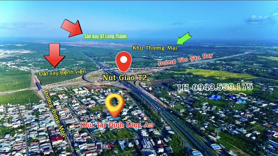 Bán lô đất full thổ cư, diện tích 300m2, ngang 12m, dài 25m tại khu Tái định cư Long An - Long Thành