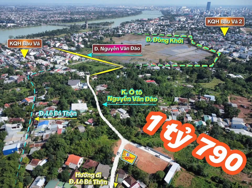 Bán đất Bàu Vá, đường Nguyễn Văn Đào nối dài, ô tô đi lại thoải mái, giá 1.79 tỷ