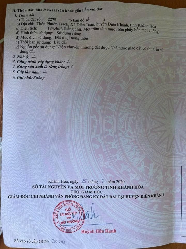 Đất Diên Toàn 3 mặt tiền, sát ủy ban nhân dân, giá hời