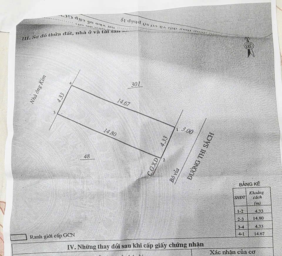 Cần bán lô đất đường Thi Sách, ngay ngã tư Tô Hiến Thành, giá 5.4 tỷ