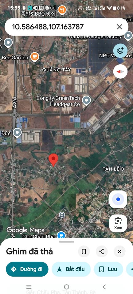 Bán lô đất đường bê tông, sát đường nhựa đối diện là khu quy hoạch Sonadezi