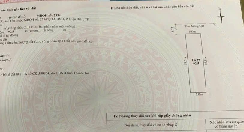 Bán đất thành phố Sầm Sơn, tỉnh Thanh Hóa, giá 6 tỷ