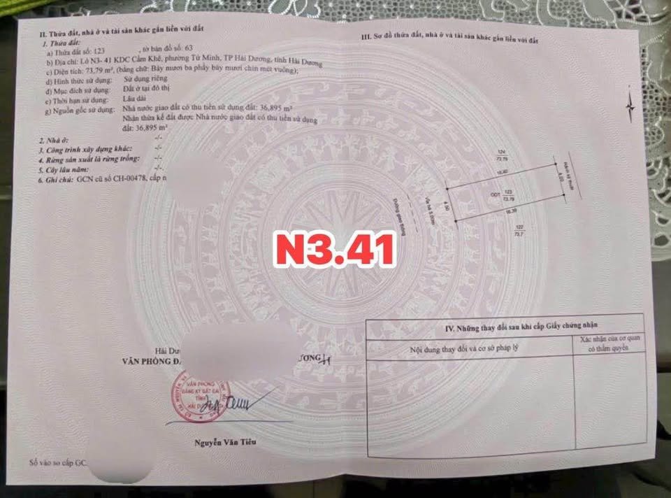 Bán lô đất phố Đặng Tính thuộc khu đất chỉ huy quân sự