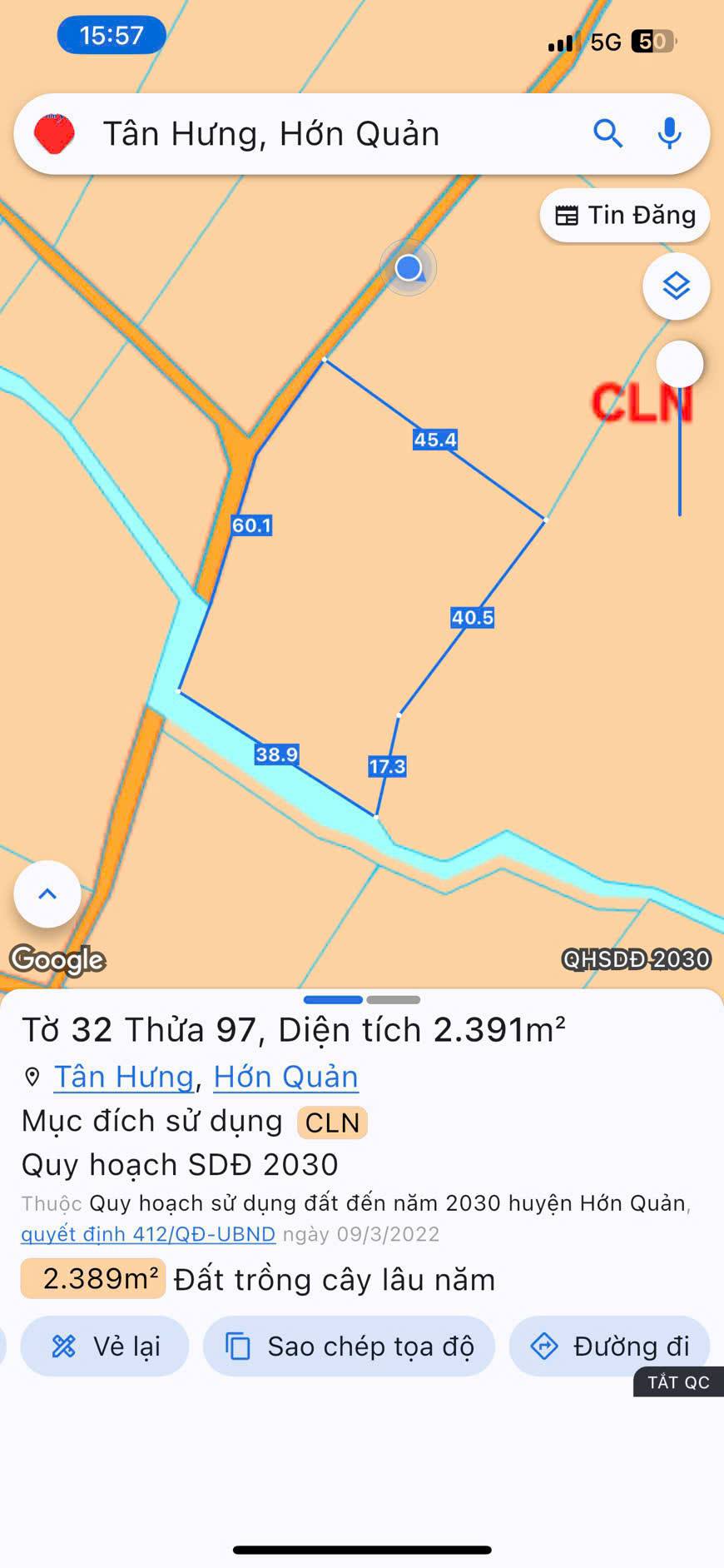 Bán đất Tân Hưng, Hớn Quản, diện tích 2400m2, giá 520 triệu