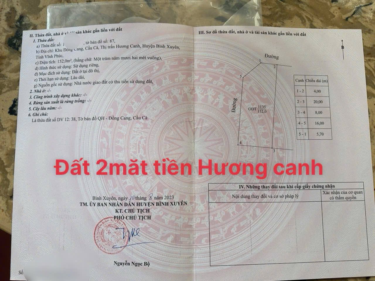 Bán nhà riêng huyện Bình Xuyên, tỉnh Vĩnh Phúc giá 5 tỷ