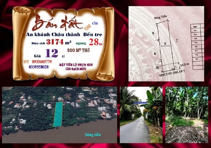 Bán đất mặt tiền siêu đẹp tại An Khánh, Châu Thành, Bến Tre cũ, giá 12 tỷ