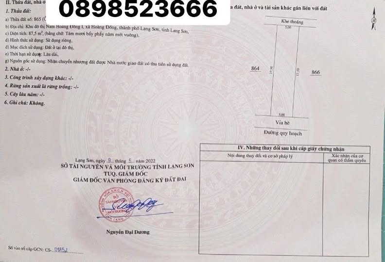 Bán lô đất khu Nam Hoàng Đồng mở rộng, trục Võ Trí Công, khu dân cư ổn định, hạ tầng hoàn chỉnh.