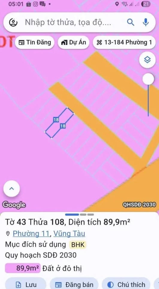 Bán lô đất sổ riêng hẻm đường nhựa Phường 11, thành phố Vũng Tàu cũ, giá 2.68 tỷ