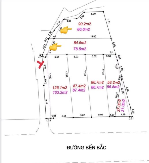 Bán đất ngõ đường Bến Bắc, Lạng Sơn, giá 1.65 tỷ
