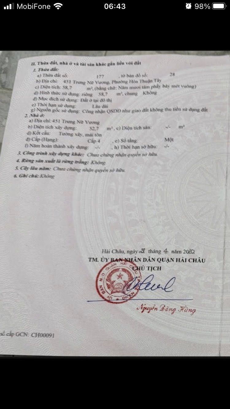 Bán nhà lô góc 2 mặt tiền 60m² tại Trưng Nữ Vương, Nha Trang