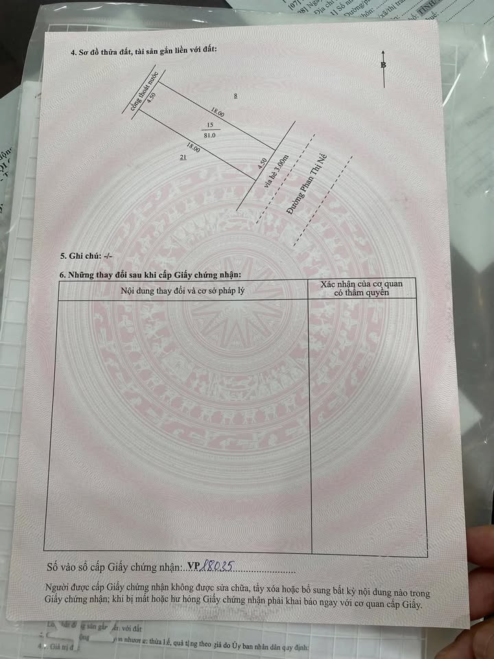 Bán đất mặt tiền Phan Thị Nể, thông biển 100m