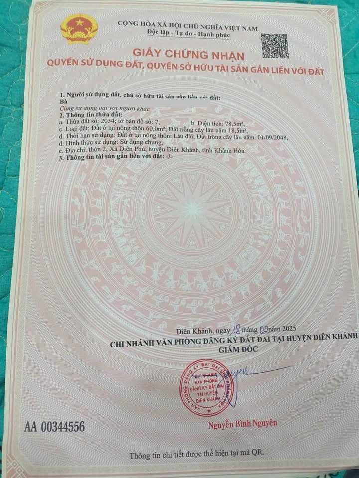Bán nhanh lô đất tại Thôn 2, Diên Phú nay là Diên Điền, giá 850 triệu