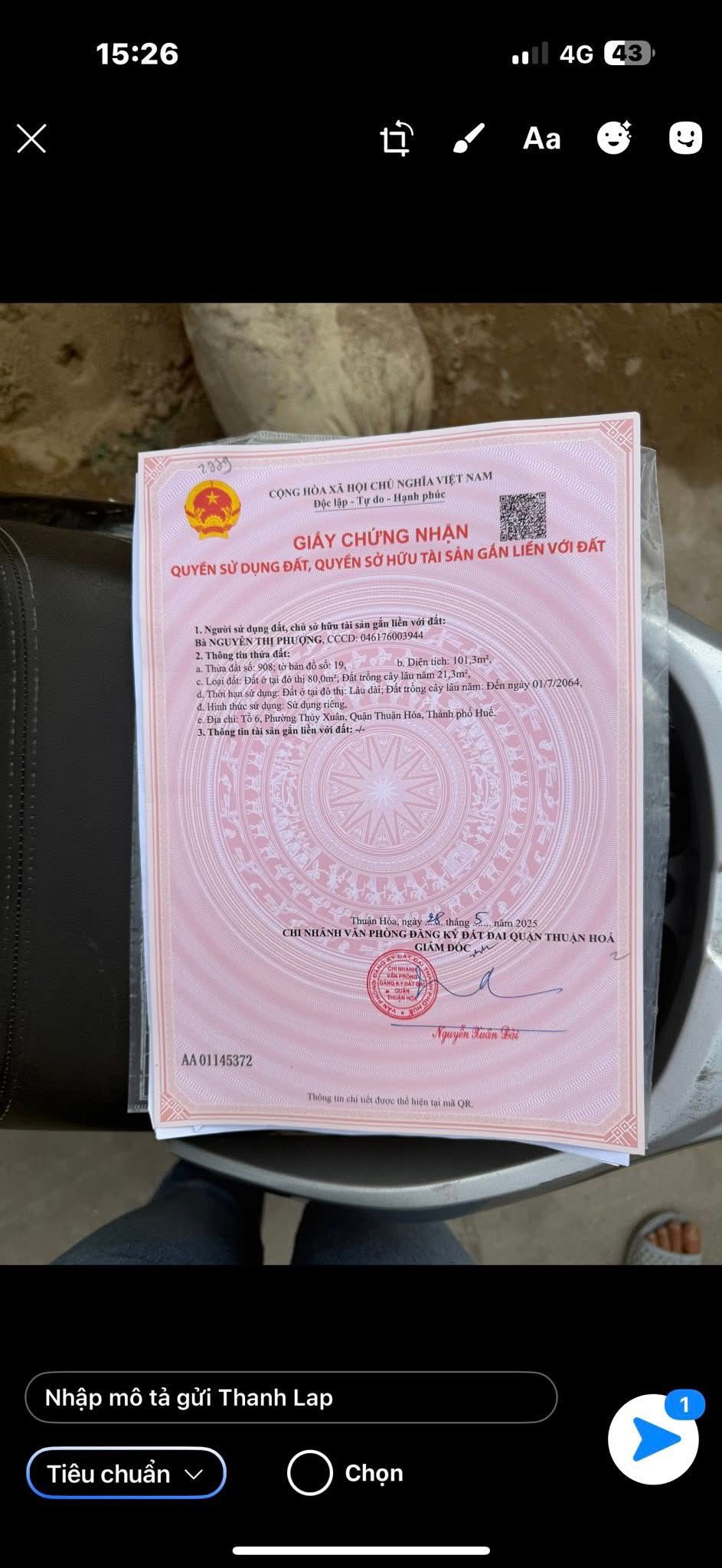 Bán đất thị xã Hương Thủy, tỉnh Thừa Thiên Huế giá cả thương lượng