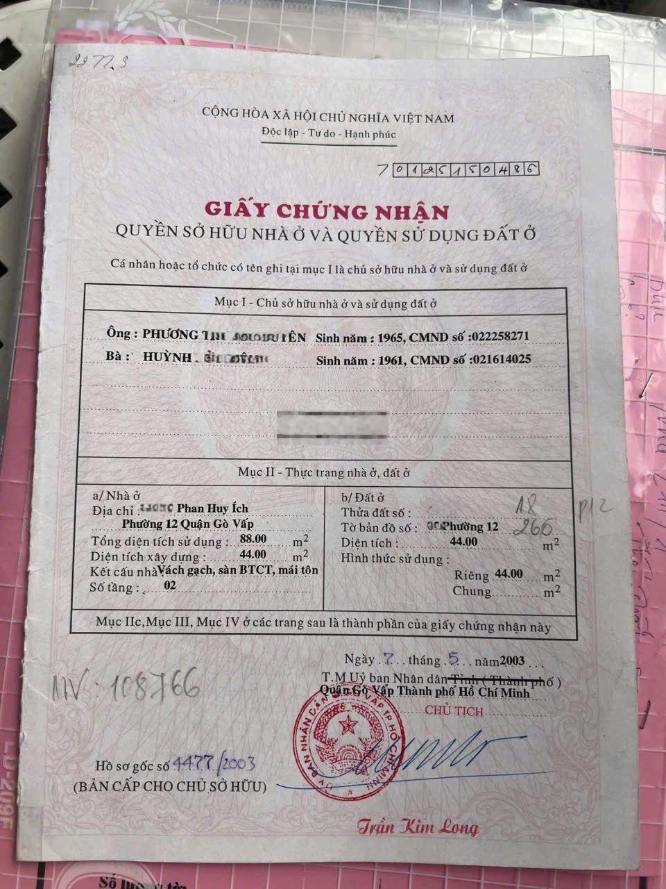 Nhà riêng 1trệt 1lầu dt 4*11Nguyễn Tư Giản, Gò Vấp, giá cực chất 4,38 tỷ, 44m2, 2PN, 2WC, dtsd:88m2