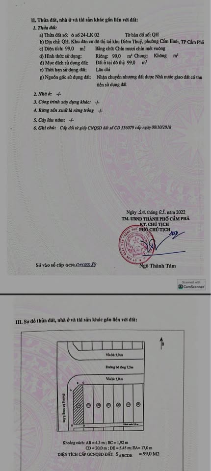 Bán đất thành phố Cẩm Phả, tỉnh Quảng Ninh giá 32 triệu/m2