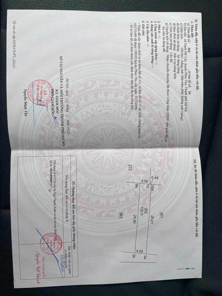 Bán đất Vân Lôi, Trạch Mỹ Lộc, Phúc Thọ, phù hợp ở lâu dài hoặc đầu tư