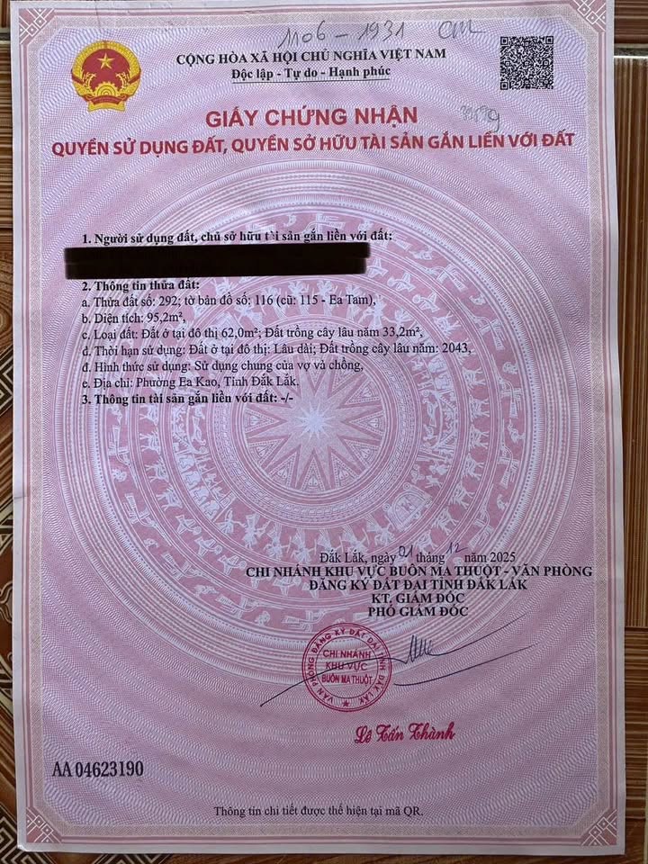 Bán nhà 2 mặt tiền trước sau, 5m x 20m, 2,69 tỷ, gần Bệnh viện Vùng và Đại học Tây Nguyên