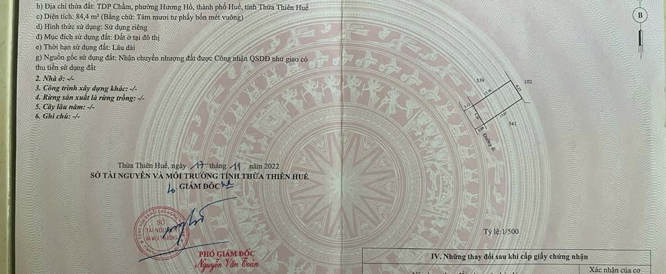 Bán đất thị xã Hương Trà, tỉnh Thừa Thiên Huế giá 595 triệu