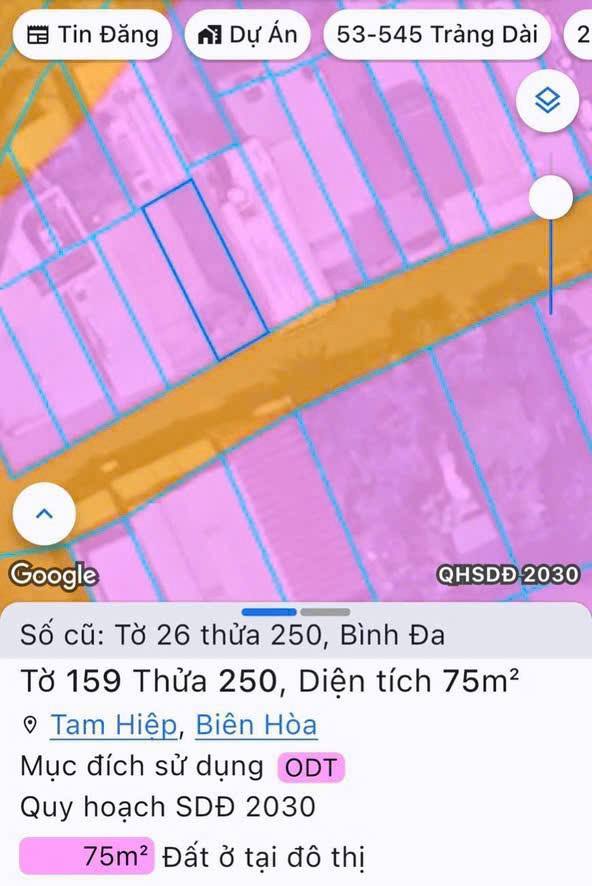 Bán lô đất gần bệnh viện Đồng Nai, phường Tam Hiệp, giá 3.55 tỷ