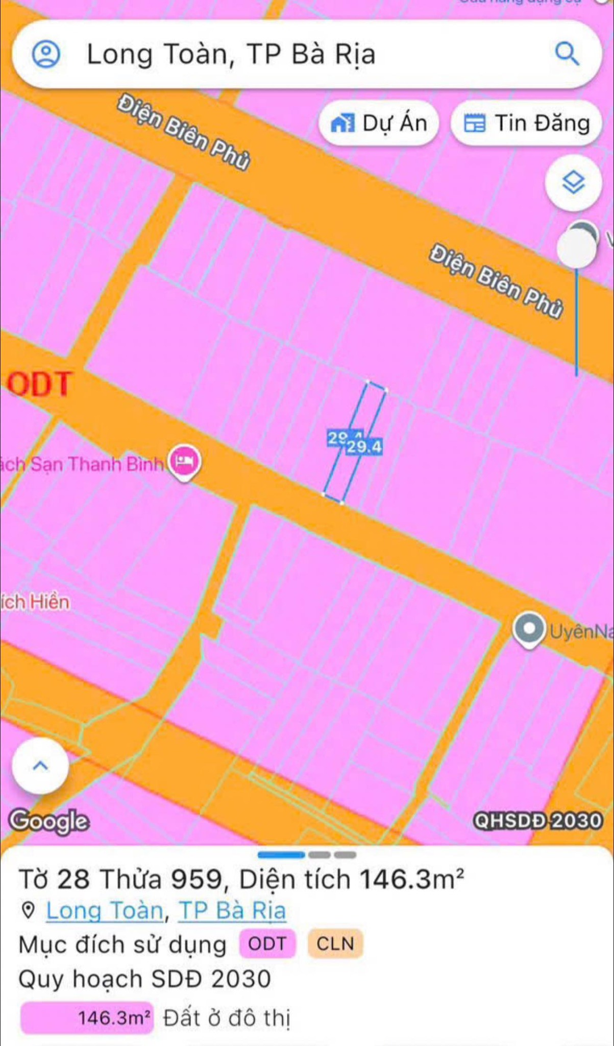 Bán đất mặt tiền đường Nguyễn Mạnh Hùng, Long Toàn, phường Bà Rịa, giá 2.9 tỷ