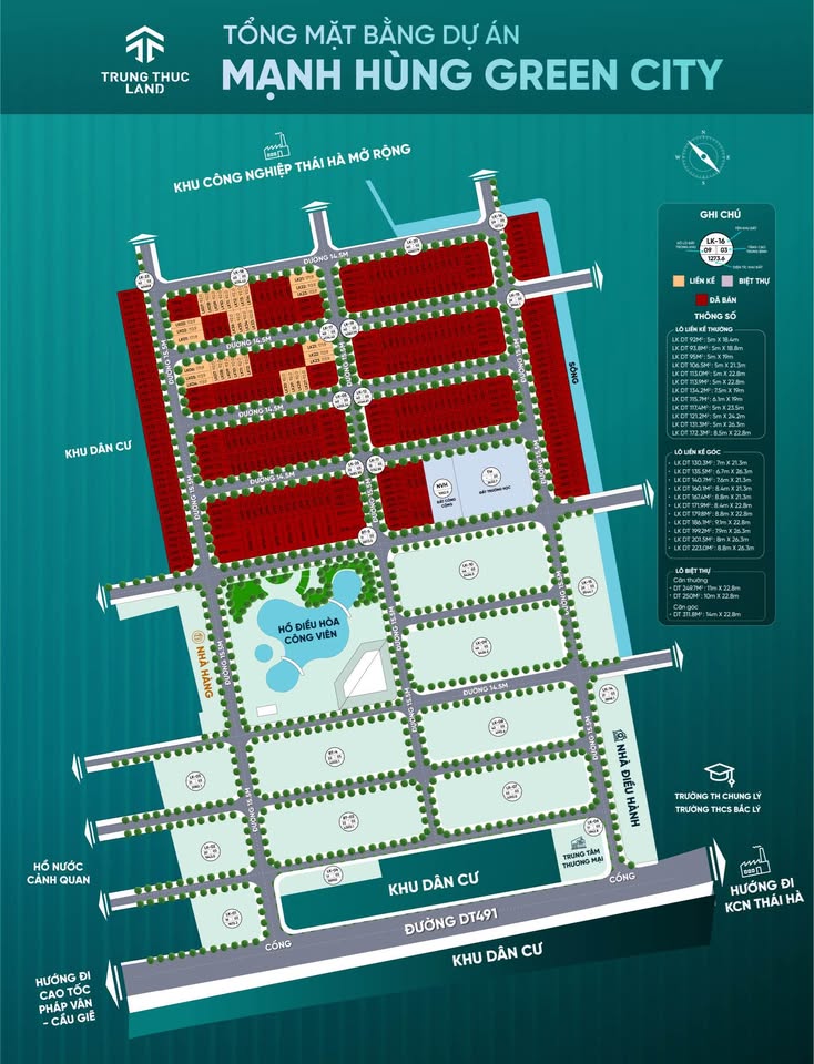 Bán đất nền sổ đỏ riêng tại Mạnh Hùng Green City, Lý Nhân, Hà Nam