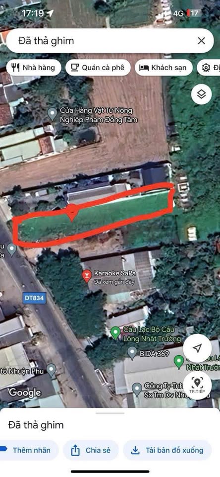 Bán gấp mảnh đất 762m2 mặt tiền ĐT834 ấp Bình Cang, Bình Thạnh, Thủ Thừa, Long An, giá 4.9 tỷ