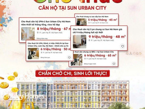 Cho thuê căn hộ chung cư Sun Urban City, view hồ nước