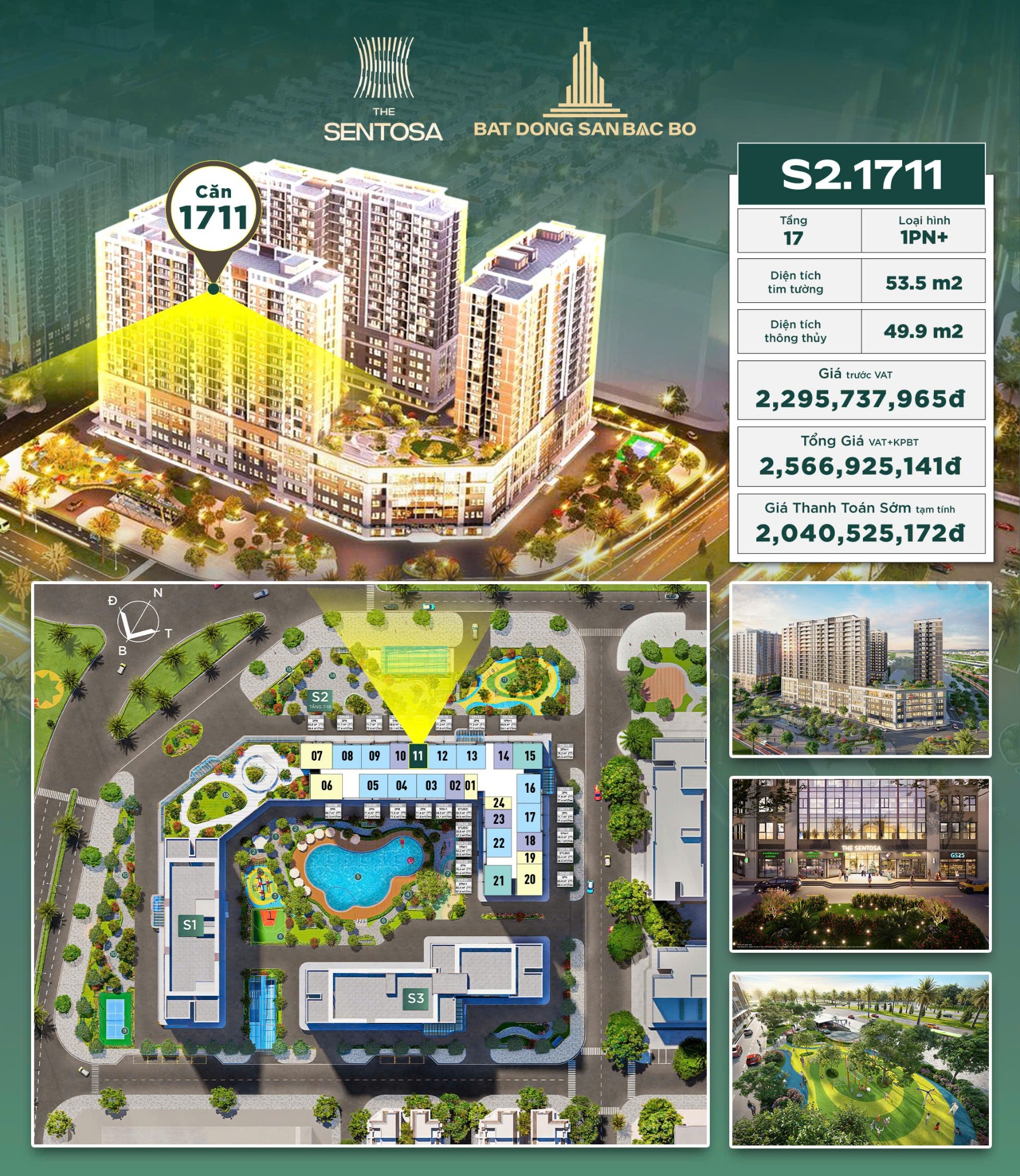 Bán căn hộ 1 phòng ngủ+ diện tích 49,5m2 tại Vinhomes Thanh Hóa