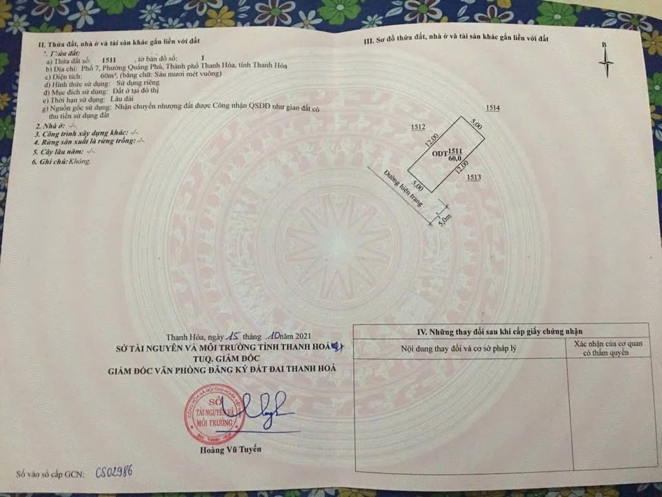 Cần bán lô đất phường Quảng Phú